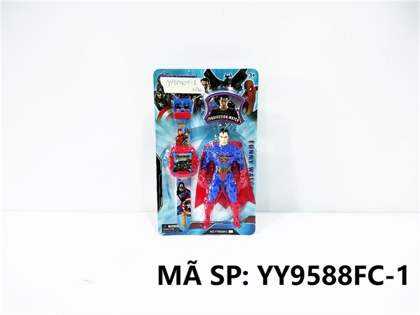 YY9588FC-1 VỈ ĐỒNG HỒ PIN CHIẾU HÌNH + 1T SN CAPTAIN AMERICA YY9588FC