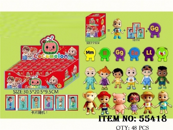 55418 HỘP MÔ HÌNH NHÂN VẬT HOẠT HÌNH NGẪU NHIÊN + THẺ BÀI 24C