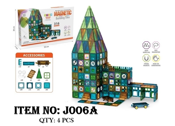 J006A HỘP XẾP HÌNH NAM CHÂM LÂU ĐÀI 316 MIẾNG