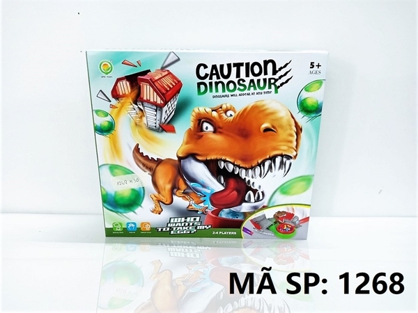 1268 HỘP TRÒ CHƠI KHỦNG LONG CANH TRỨNG PIN Caution Dinosaur