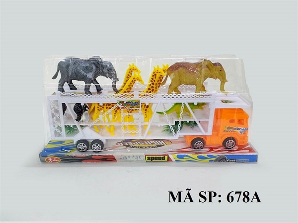 678A HỘP KIẾNG XE TRỚN 2 TẦNG CHỞ 9C THÚ + CÂY (VOI, HƯƠU, KHỦNG LONG, GẤU TRÚC, KHỈ)