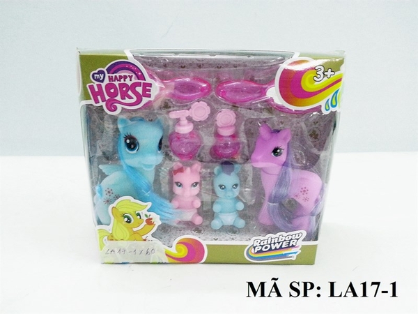 LA17-1 HỘP NGỰA PONY 4C + LƯỢC, GƯƠNG, 2 CHAI NƯỚC HOA