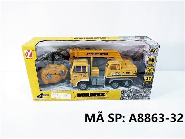 A8863-32 HỘP XE CT CẨU ĐK 7 Đ.TÁC, KHÔNG SẠC, TL 1:24 Builders A8863-32- A8863-37