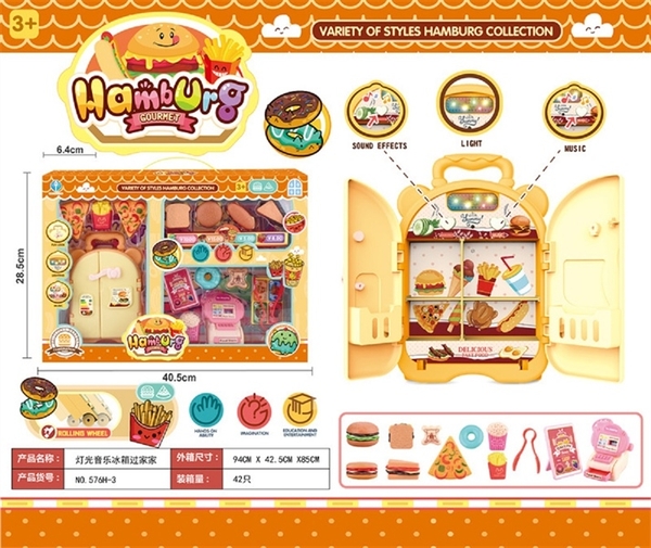 576H-3 HỘP BẾP TỦ LẠNH PIN ĐÈN + MÁY TÍNH TIỀN SIÊU THỊ + BÁNH