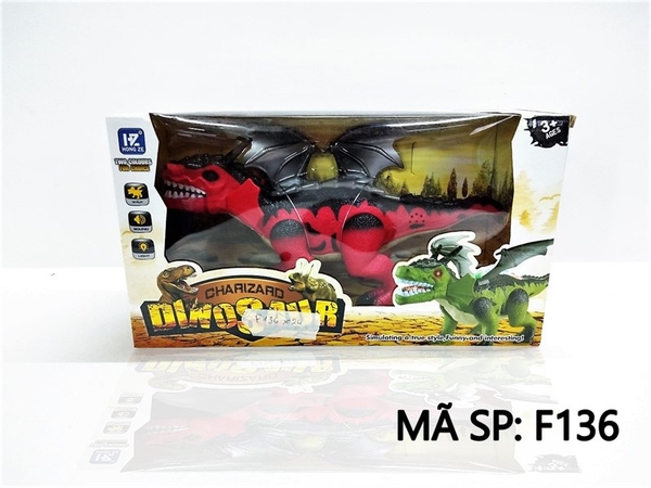 F136 HỘP KHỦNG LONG PIN CÁNH, SỪNG, LƯNG ĐÈN (CHARIZARD DINOSAUR)