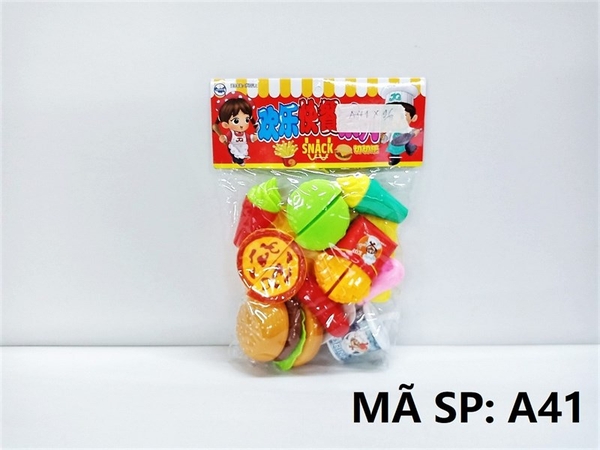 A41 TÚI BẾP DÍNH BÁNH HAMBURGER, KEM, XÚC XÍCH (PVC)