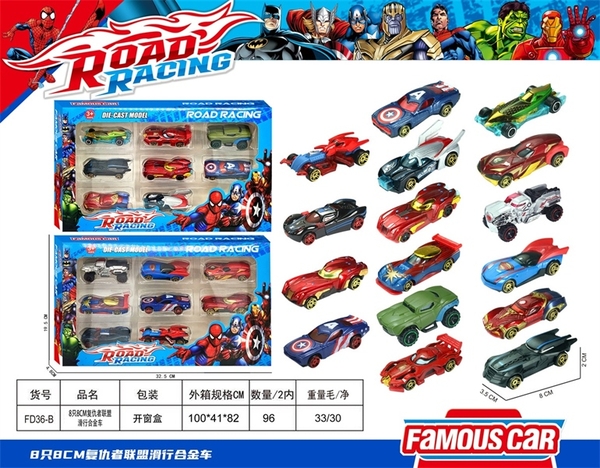 FD36-B HỘP XE SẮT TRỚN AVENGER 8C ĐỦ MẪU