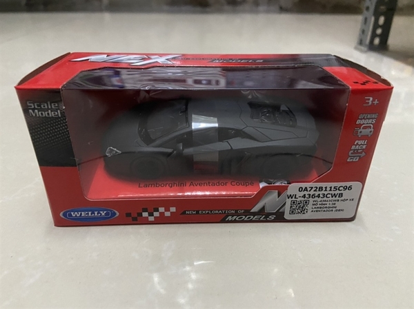 WL-43643CWB HỘP XE MÔ HÌNH 1:36 LAMBORGHINI AVENTADOR (ĐEN)