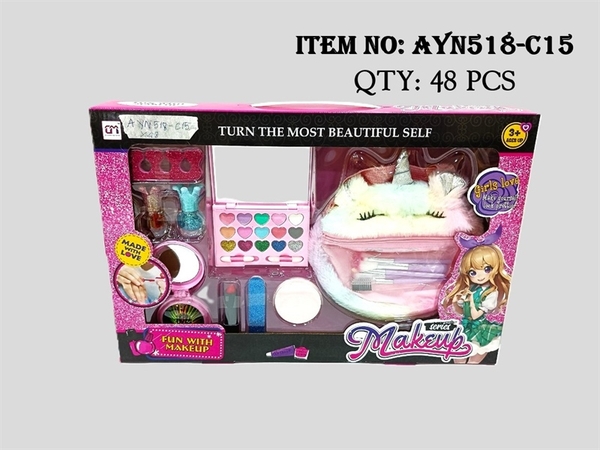 AYN518-C15 HỘP PHẤN TRANG ĐIỂM + SON + SƠN MÓNG + LƯỢC + TÚI VẢI NGỰA PONY SỪNG