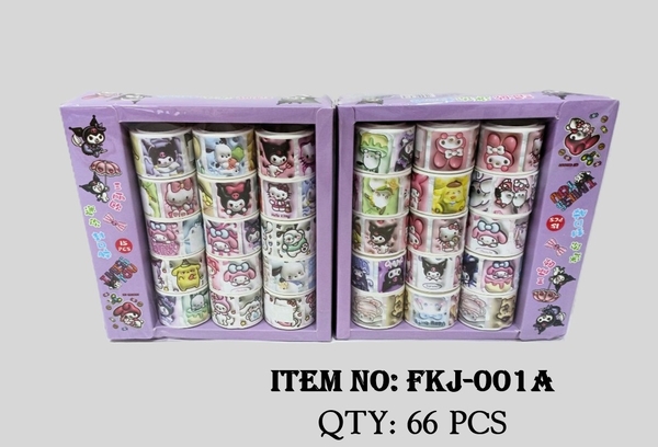 FKJ-001A  HỘP 15 CUỘN MIẾNG DÁN STICKER ĐỦ MẪU