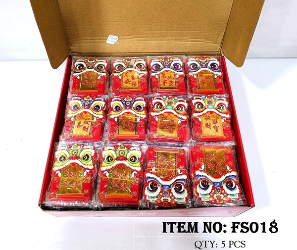 FS018  XẤP 10C LÌ XÌ ĐỎ ĐẦU LÂN CHỮ TRUNG