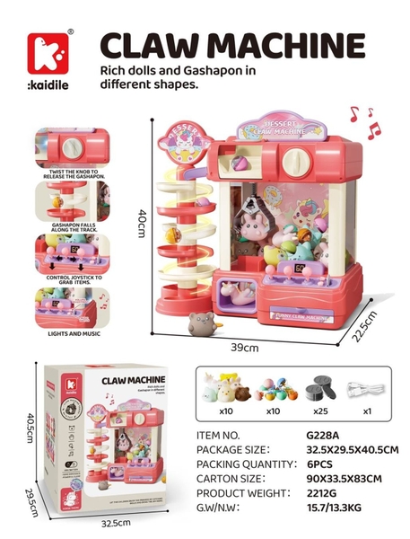 G228A  HỘP MÁY ĐIỀU KHIỂN GẮP THÚ NHỒI BÔNG PIN + MÁY BẮT BÓNG + SẠC USB