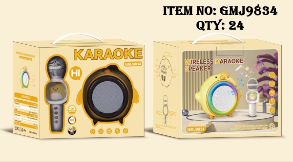 GMJ9834  HỘP LOA KARAOKE VỊT PIN + MICRO