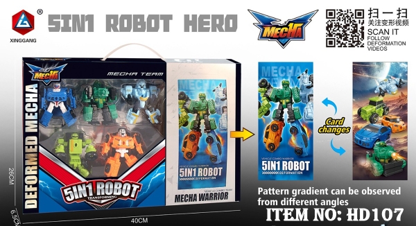 HD107  HỘP RÁP ROBO BIẾN HÌNH XE 5C