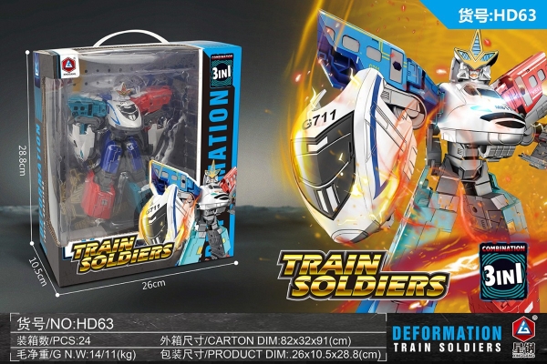 HD63  HỘP RÁP ROBO BIẾN HÌNH TÀU HỎA 3 IN 1