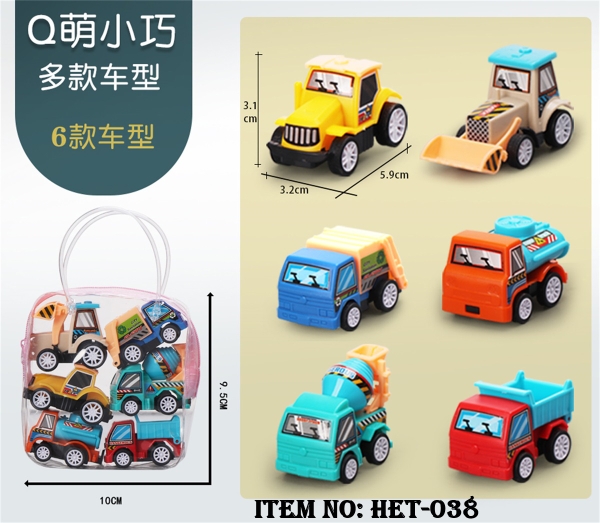 HET-038  TÚI GIỎ XÁCH XE CÔNG TRÌNH TRỚN 6C ĐỦ MẪU (BỒN, XÚC, BEN)