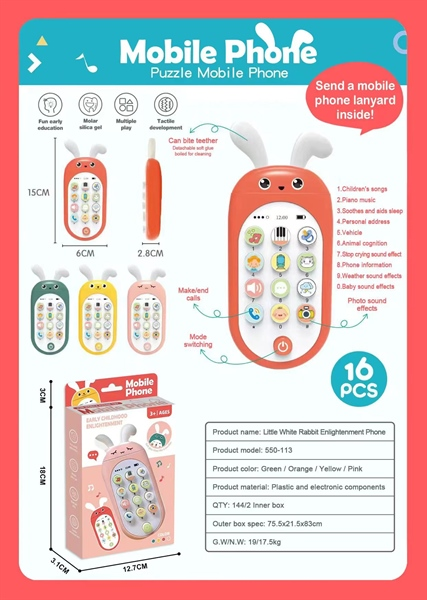 550-113 HỘP ĐIỆN THOẠI PIN THỎ