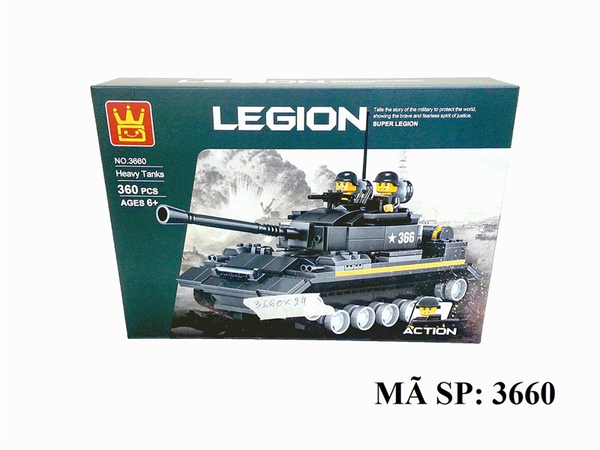 3660 HỘP LOGO RÁP XE TĂNG 360 MIẾNG ( LEGION )
