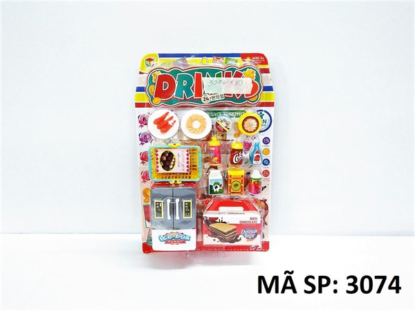 3074 VĨ BẾP TỦ LẠNH, GIỎ, SỮA, NƯỚC NGỌT, BÁNH Drinks