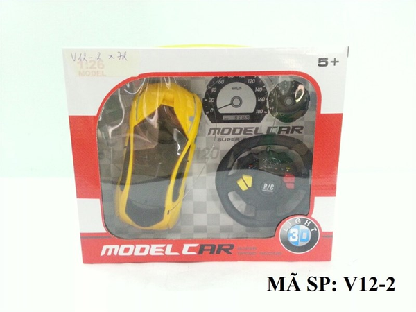 V12-2 HỘP XE HƠI ĐK 3D 7 Đ.TÁC KHÔNG SẠC, VÔ LĂNG 1:26