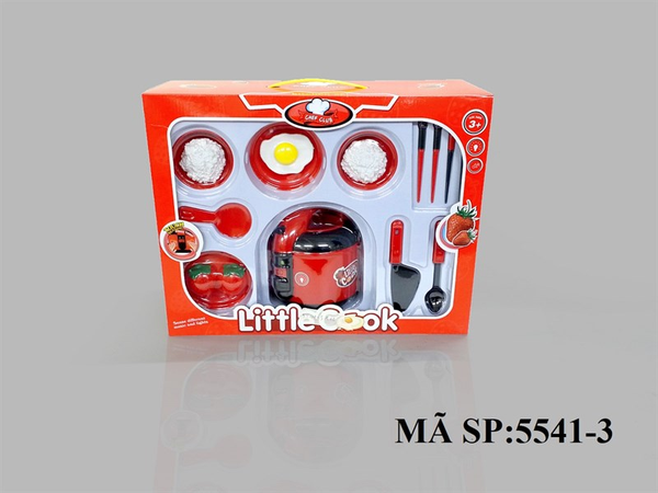 5541-3 HỘP BẾP NỒI CƠM ĐIỆN PIN + CƠM+ TRỨNG ỐP LA+ DÂU (ĐỎ)