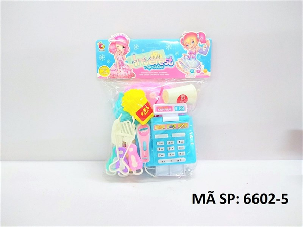 BM6602-5 TÚI BẾP MÁY TÍNH TIỀN SIÊU THỊ, KEM, LY, KHOAI TÂY CHIÊN, BÁNH KEM, DAO, GIÁ Intetest (PVC)