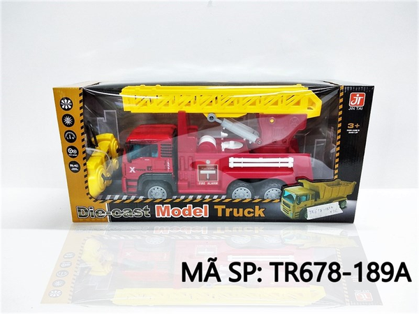 TR678-189A HỘP XE CT CỨU HỎA THANG SẮT ĐK 7 Đ.TÁC, KHÔNG SẠC Die-cast Model Truck
