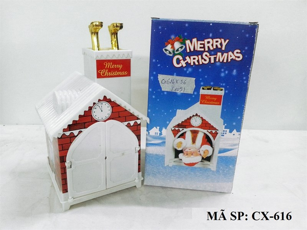 CX-616 HỘP NOEL PIN CHUI ỐNG KHÓI, CHÂN MÁI NHÀ (TIẾNG ANH) CX-605