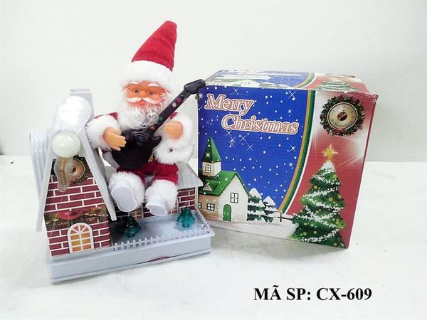 CX-609 HỘP NOEL PIN NGỒI MÁI NHÀ ĐÁNH ĐÀN GHITA (TIẾNG ANH)