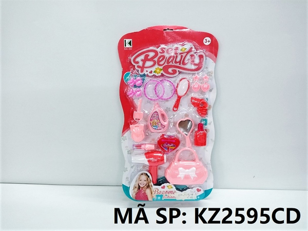 KZ2595CD VỈ TRANG ĐIỂM TÚI XÁCH, MÁY SẤY, VÒNG, KẸP, LƯỢC, SON, CHÌA KHÓA