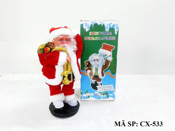 CX-533 HỘP NOEL PIN ĐEO QUÀ, NGẢ NÓN CHÀO, ĐÁ CHÂN