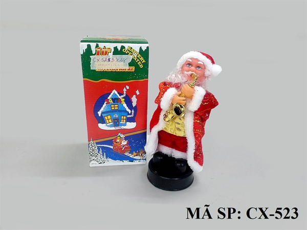 CX-523 HỘP NOEL PIN MẶC ÁO KHOÁC DÀI ĐỨNG THỔI KÈN