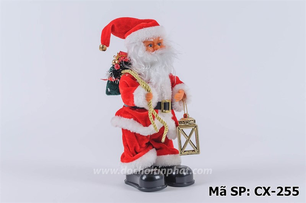 CX-255 HỘP NOEL PIN THỔI KÈN+ ĐEO TÚI QUÀ LÁ THÔNG CHỚP
