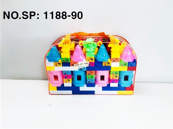 1188-90  TÚI RÁP GIỎ XÁCH LÂU ĐÀI, XE LỬA + 3 NGƯỜI 142 MIẾNG