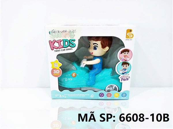 6608-10B  HỘP TÀU PIN NHẠC ĐÈN BÉ TRAI