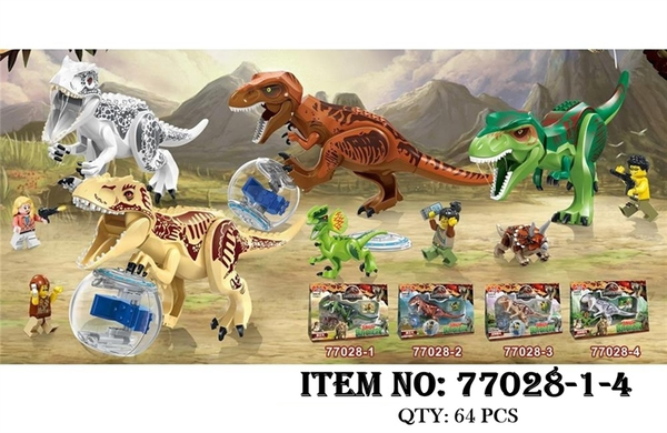 77028-1-4  HỘP VỈ RÁP ROBO THÚ KHỦNG LONG ĐỦ MẪU