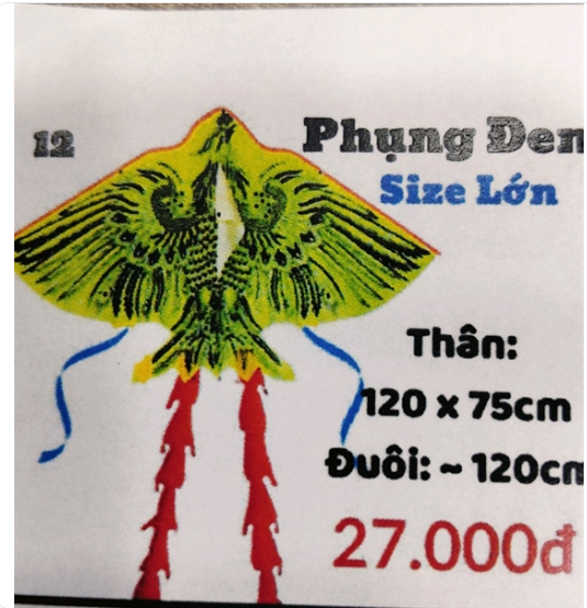 LV04 DIỀU PHỤNG ĐEN 4 ĐUÔI LỚN