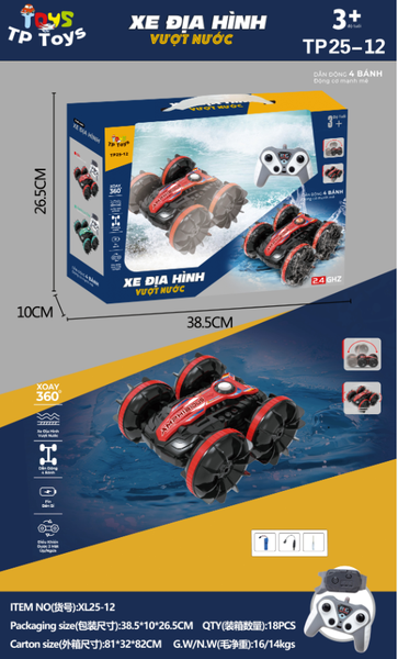 TP25-12  HỘP XE ĐỊA HÌNH ĐIỀU KHIỂN CHẠY DƯỚI NƯỚC, XOAY 360 ĐỘ, CÓ SẠC (TIẾNG VIỆT)