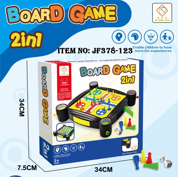 JF378-123  HỘP CỜ CÁ NGỰA, RẮN LEO THANG 2 IN 1