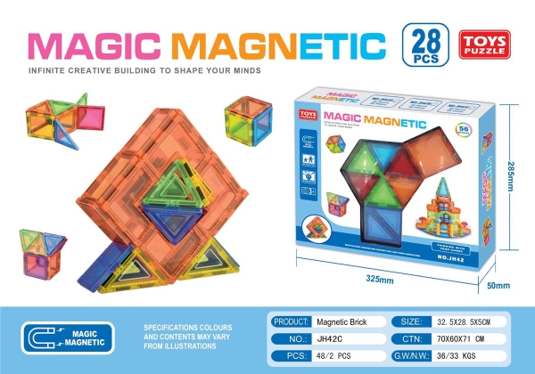 JH42C  HỘP XẾP HÌNH NAM CHÂM 28 MIẾNG