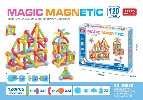 JH53D  HỘP XẾP HÌNH NAM CHÂM 120 MIẾNG