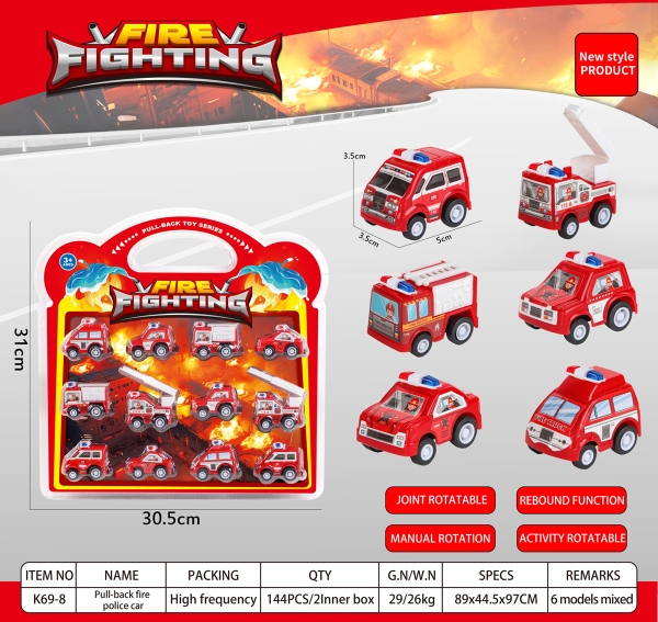 K69-8  VỈ ÉP XE CÔNG TRÌNH CỨU HỎA TRỚN 12C ĐỦ MẪU