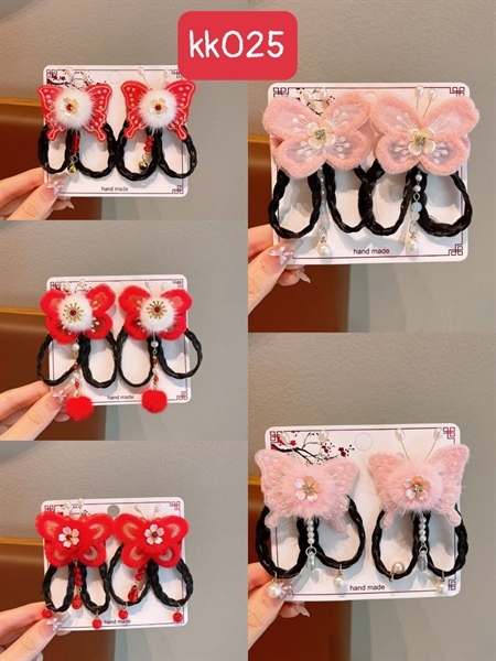 KK025 KẸP NƠ ĐỎ ĐÔI BỊCH 2 VĨ