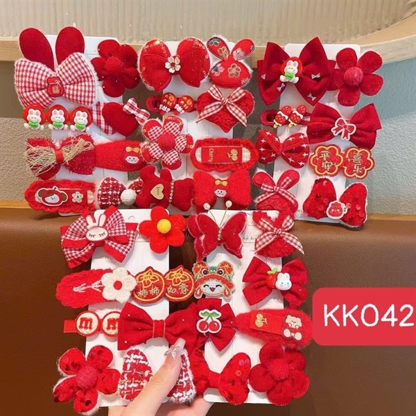KK042 KẸP XUÂN ĐỎ ĐẸP