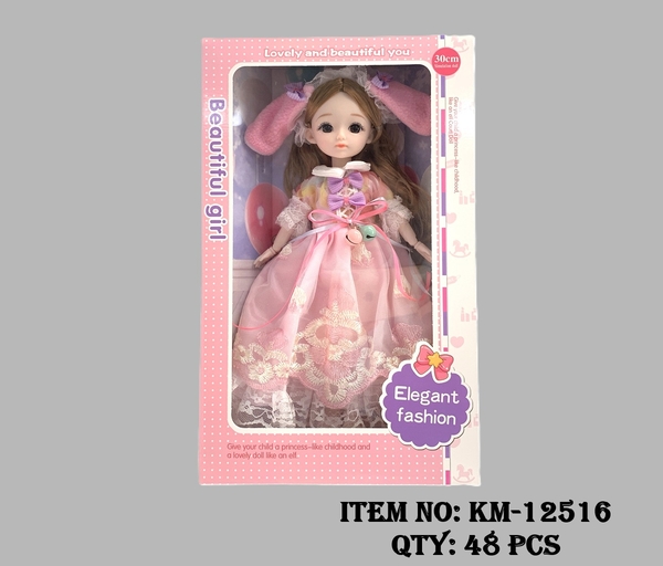 KM-12516  HỘP BABY 1C TAI THỎ KHỚP, MẮT THỦY TINH