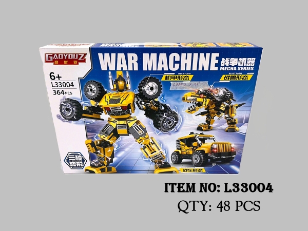 L33004  HỘP LOGO RÁP ROBO BIẾN HÌNH XE JEEP, KHỦNG LONG  364 MIẾNG