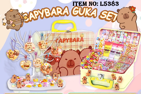 L5383  HỘP VALI THIẾC CHUỘT LANG NƯỚC BỘ DÁN TRANG TRÍ MÓC KHÓA, KẸP + KEO + GIÁ ĐỠ TRƯNG BÀY NAI