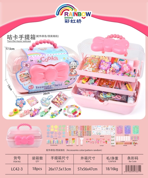 LC42-3  HỘP VALI NƠ BỘ DÁN TRANG TRÍ MÓC KHÓA, KẸP + KEO