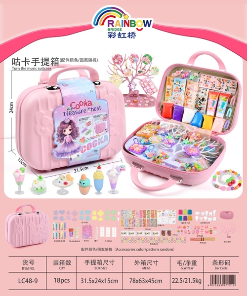 LC48-9  HỘP VALI THỎ BỘ DÁN TRANG TRÍ MÓC KHÓA, KẸP + KEO