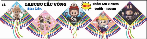 LV40 DIỀU TÚI MÙ LABUBU CẦU VỒNG